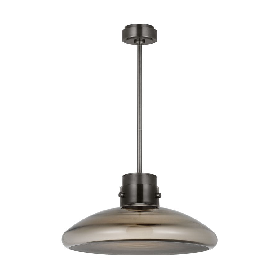 Visual Comfort Modern Morgan 1 Light 22" Pendant, Bronze/Smoke