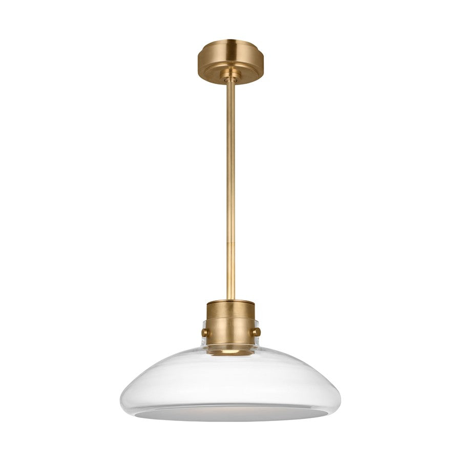 Visual Comfort Modern Morgan 1Lt 16" Pendant, Brass/Clear Glass