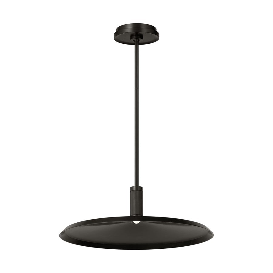 Visual Comfort Modern Saucer Direct 1 Light 18" Pendant, Bronze
