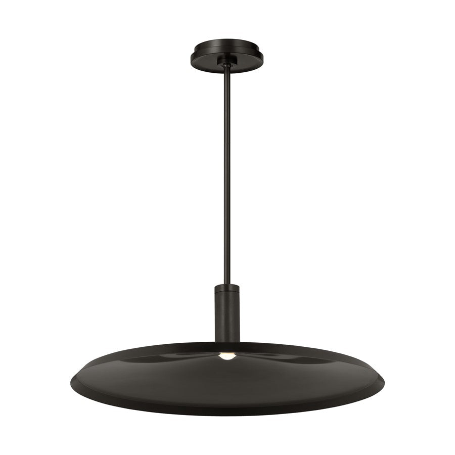 Visual Comfort Modern Saucer Direct 1 Light 24" Pendant, Bronze