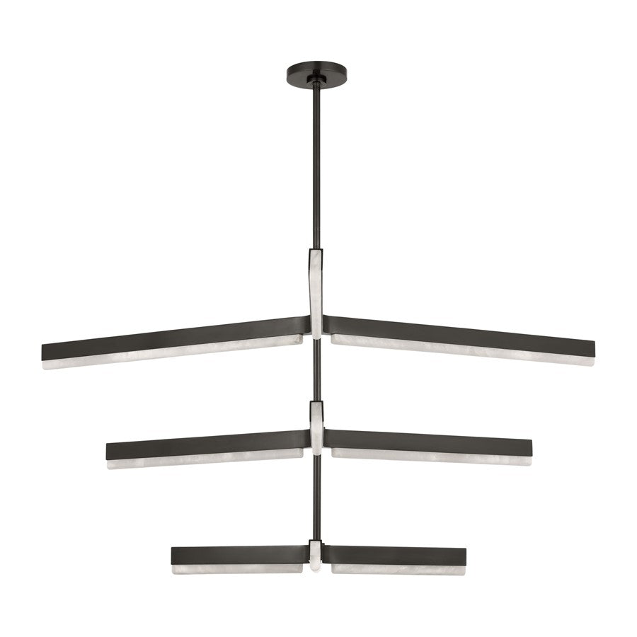 Visual Comfort Modern Linea 9 Light 56" Chandelier, Bronze