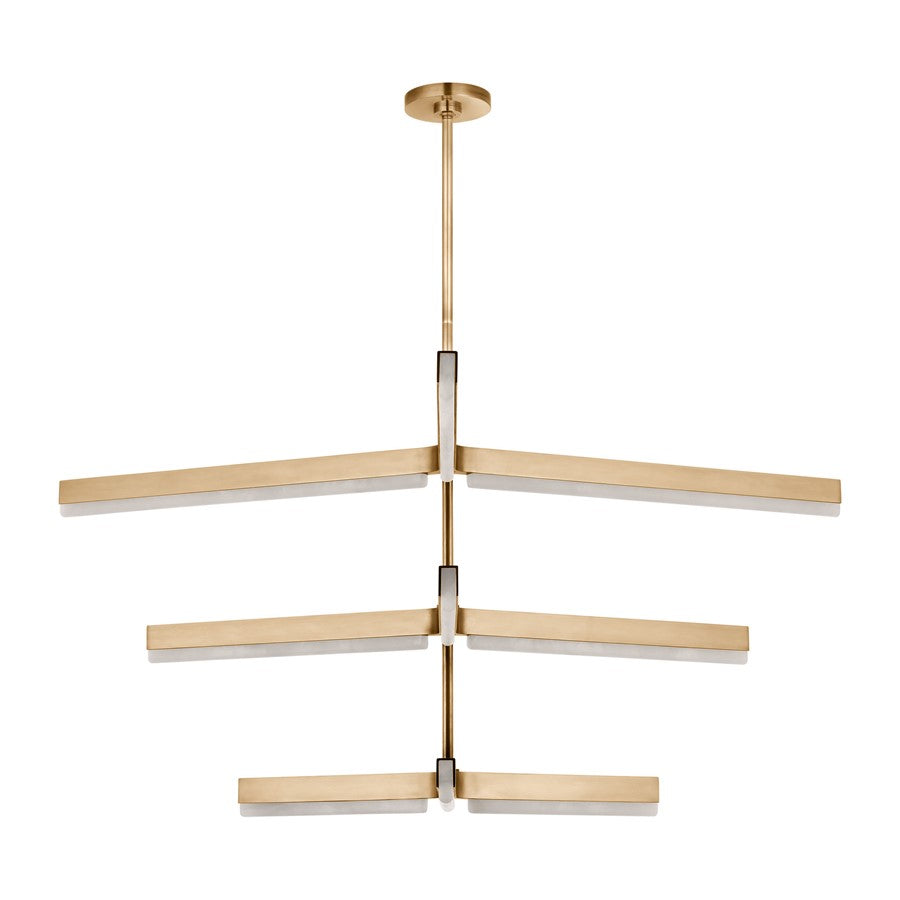 Visual Comfort Modern Linea 9 Light 56" Chandelier, Brass