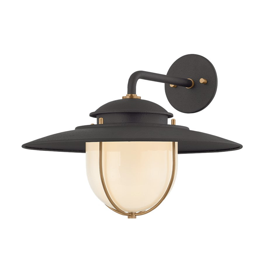 Troy Lighting Greentree 1Lt 16" Wall Sconce, Iron/Opal Glossy - B4013-FOR-PBR