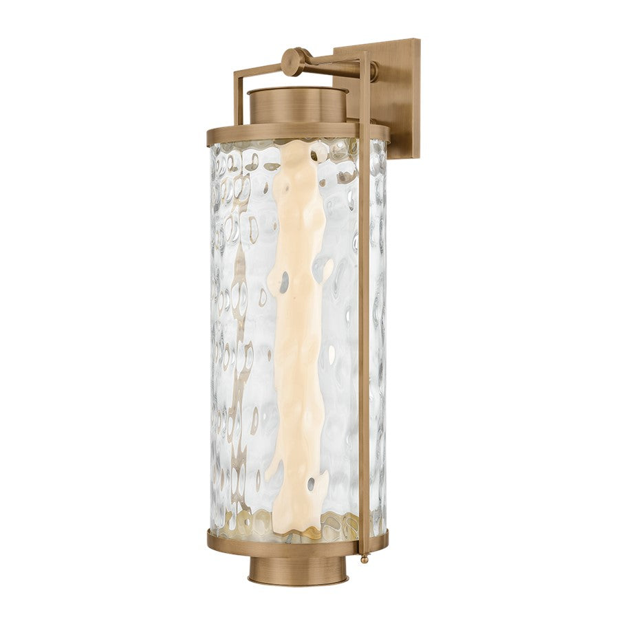Troy Lighting Haddock 1Lt 11" Wall Sconce, Patina Brass/Water Glass - B4628-PBR