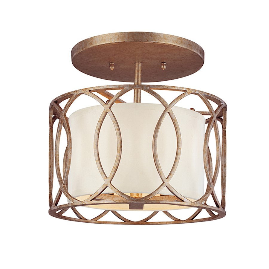 Troy Lighting Sausalito 3 Light Semi-Flush, Silver Gold