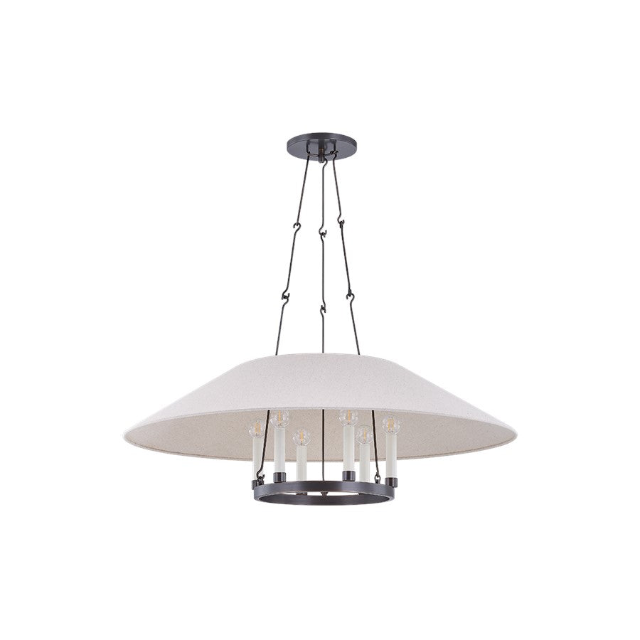 Troy Lighting Archive 6Lt Chandelier, Bronze/Natural Linen - F1638-BRZ