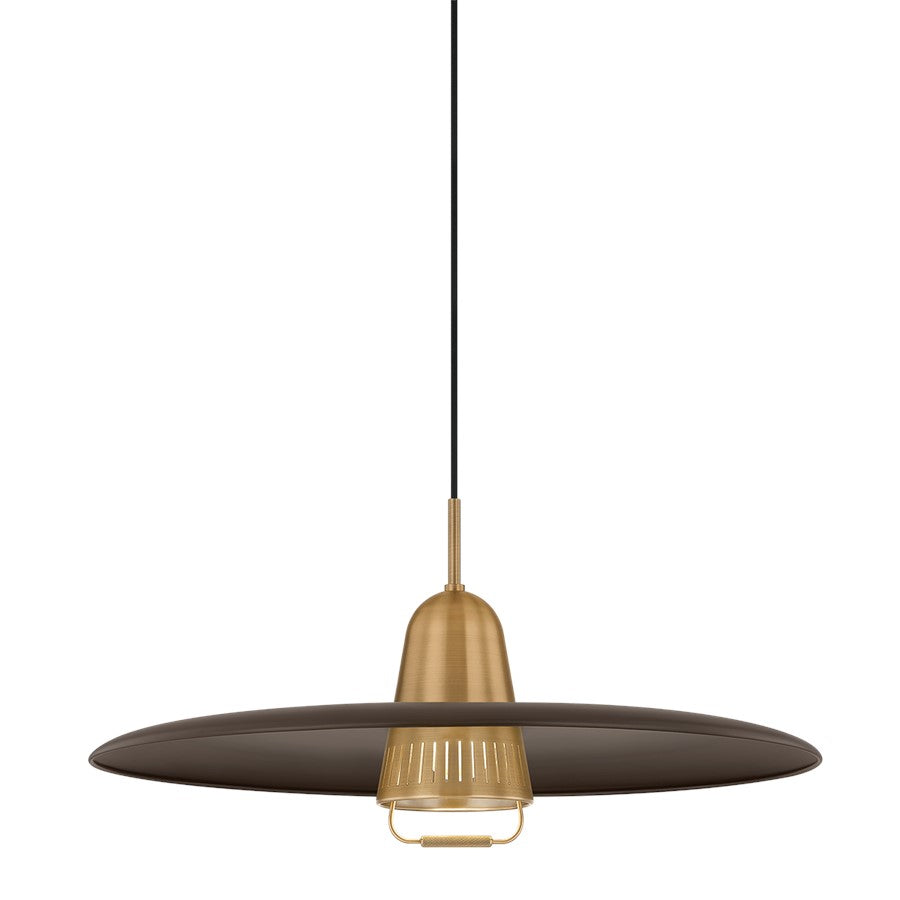Troy Lighting Gilroy 1 Light Pendant, Patina Brass - F2625-PBR-BRZ