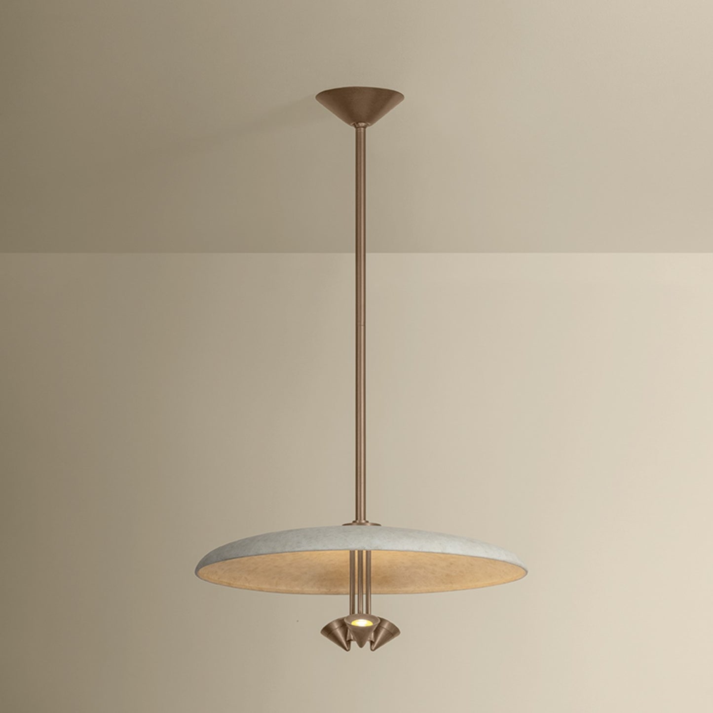 Troy Lighting Garth 3 Light Pendant, Patina Brass/Solite/White