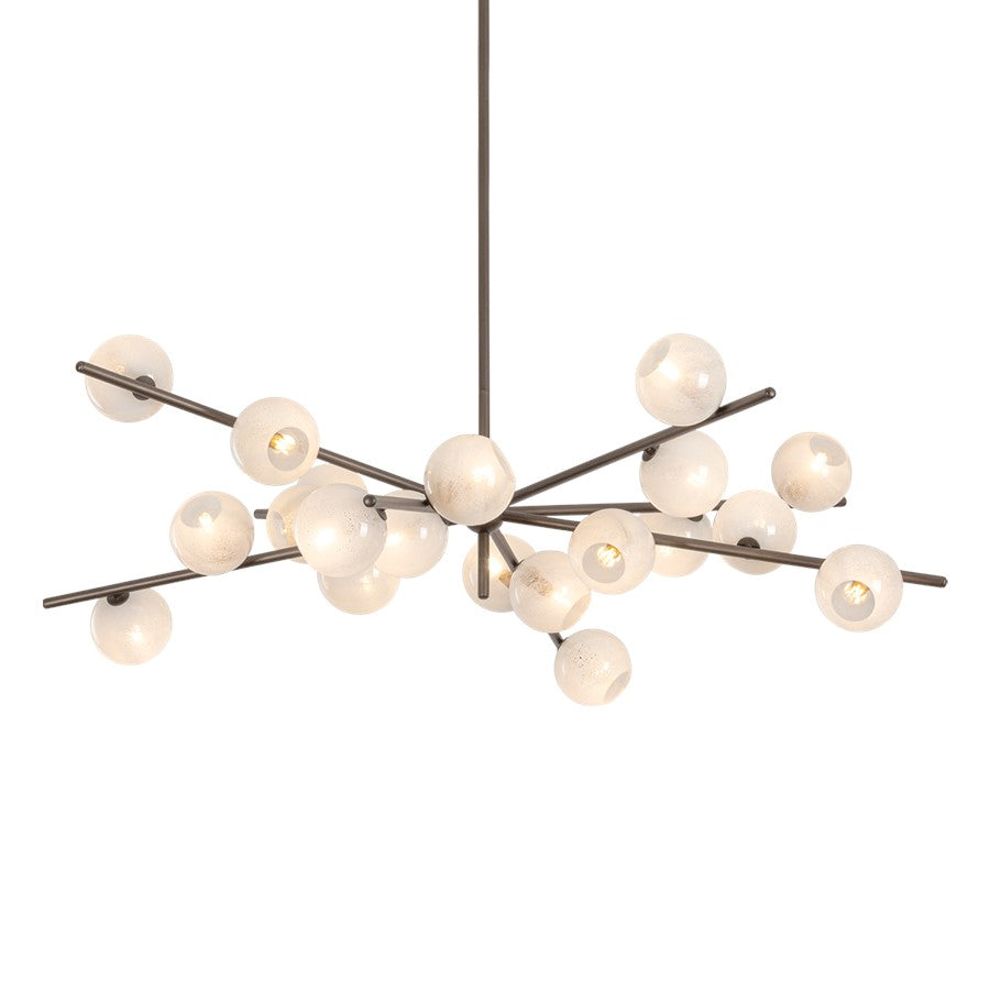 Troy Lighting Sonny 20 Light Chandelier, Bronze Leaf/Seeded Cloud - F2860-BRL