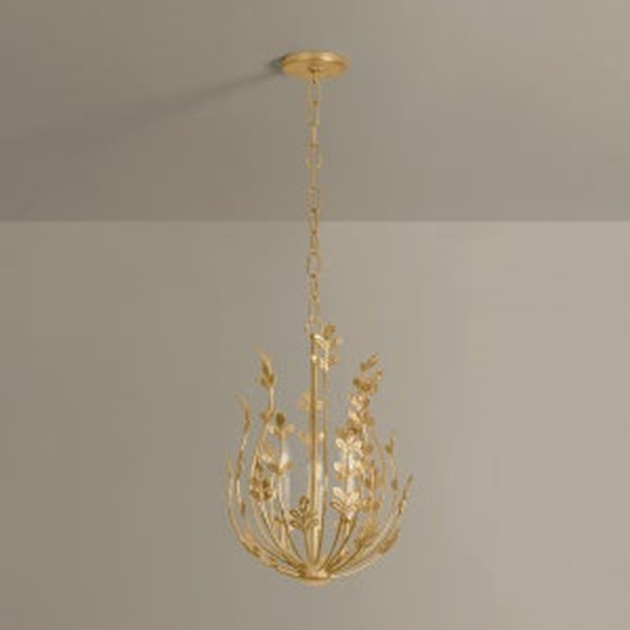 Troy Lighting Delmore 3Lt Chandelier, Vintage Gold Leaf