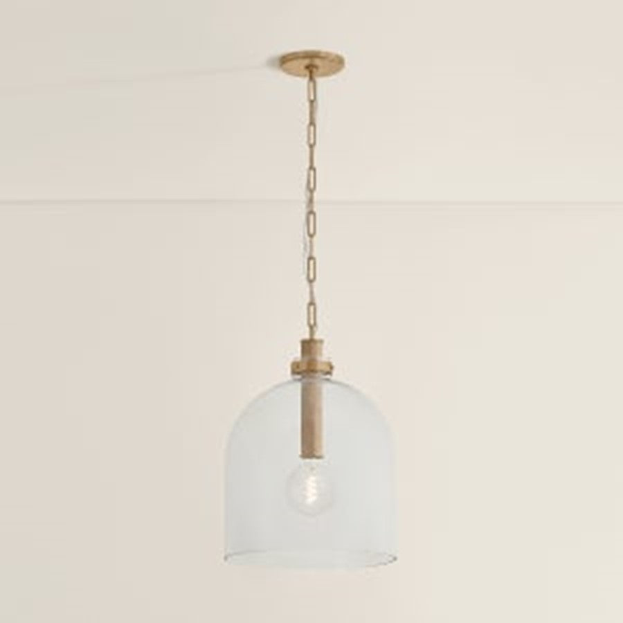 Troy Lighting Kori 1Lt 16" Pendant, Patina Brass/Clear