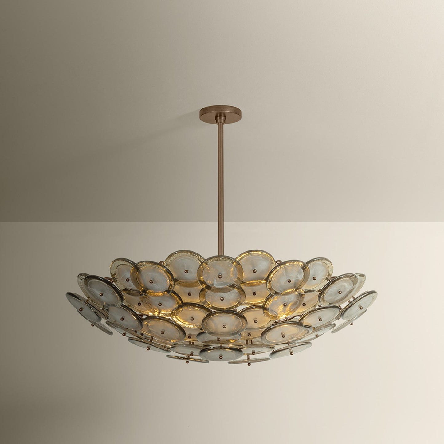 Troy Lighting Wassama 8Lt Chandelier, Brass/Blonchino Piastre, Brz