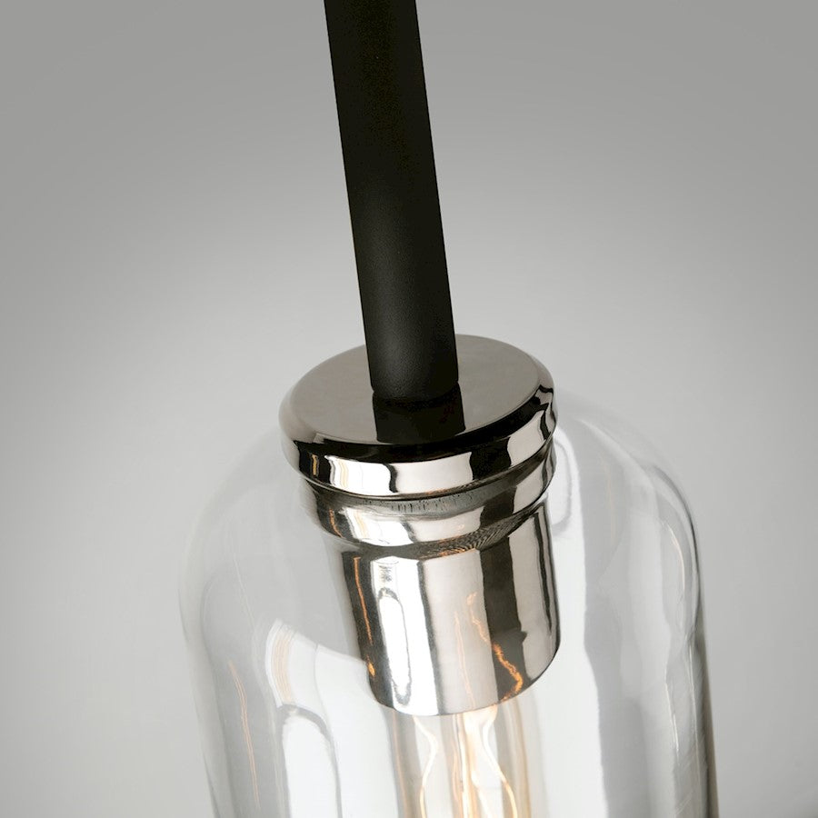 1 Light Mini Pendant, Carbide Black Polished Nickel