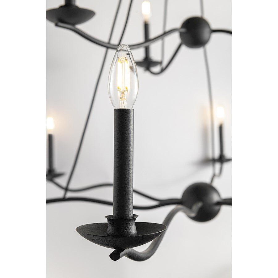 9 Light Chandelier In Forged Iron