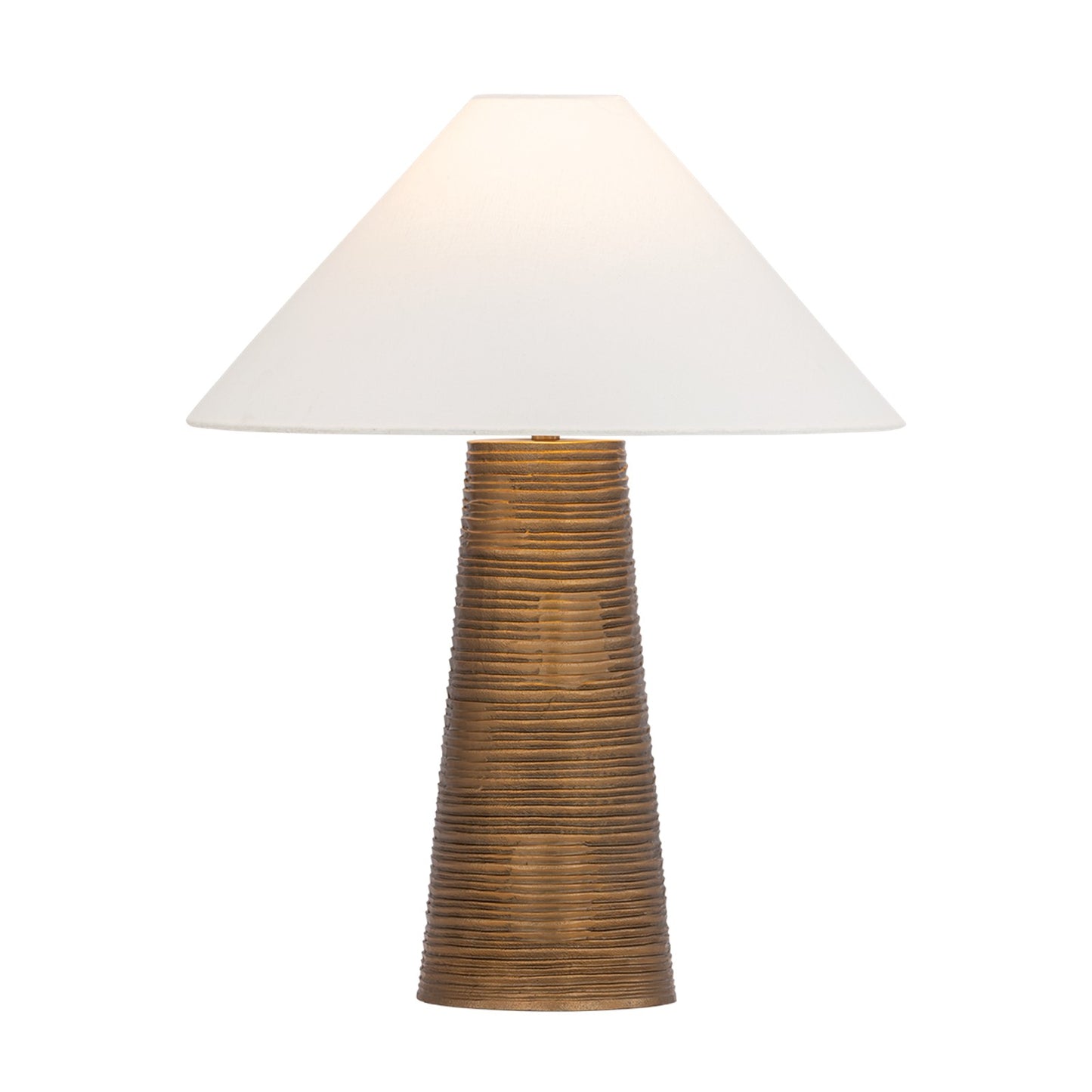Troy Lighting Agoura 1Lt Table Lamp, Patina Brass/Off White Linen
