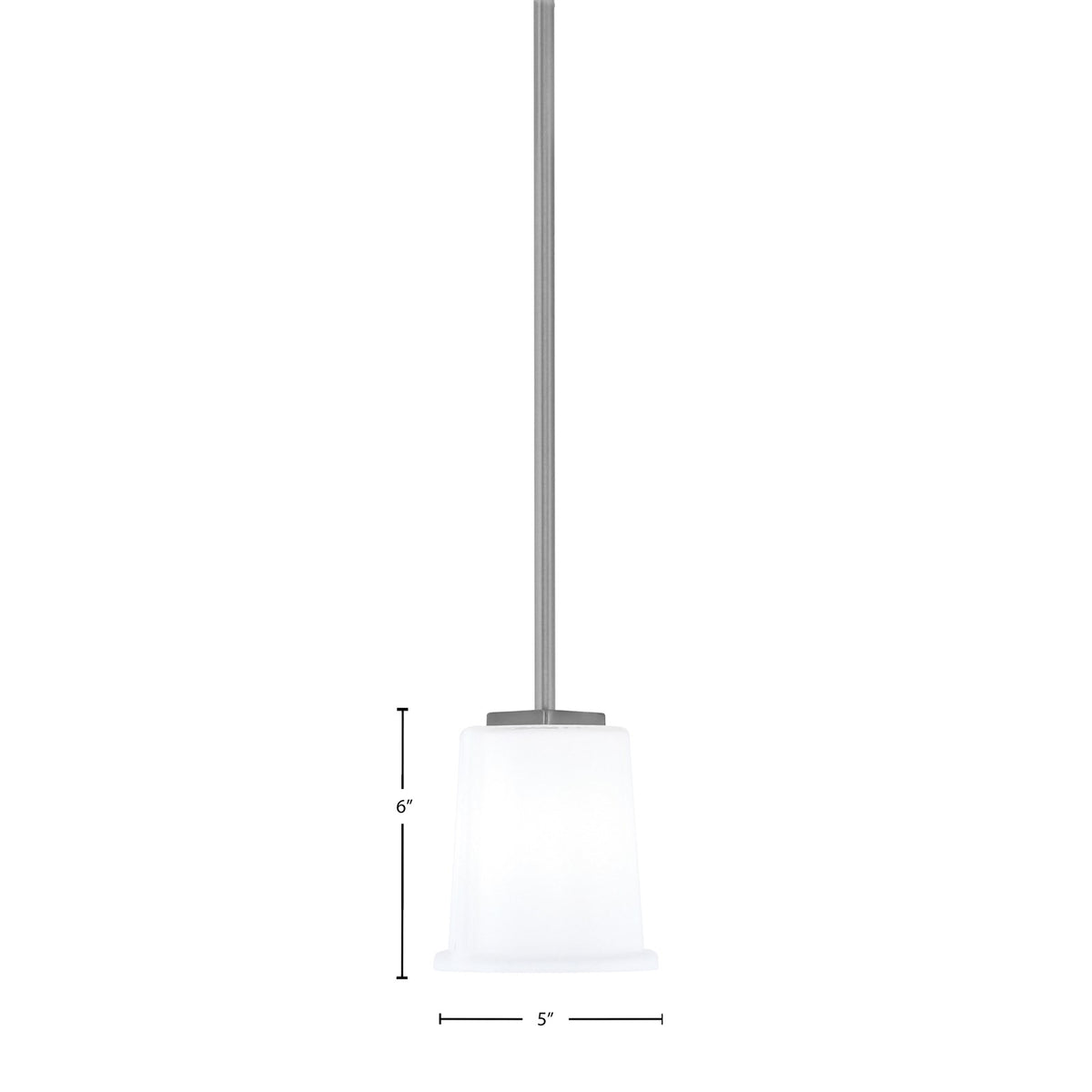 Toltec Franklin 5in 1-Light Mini Pendant | Modern Graphite and White Opal Glass | Kitchen Island & Dining Nook | 5 x 6 in | Model 1201-GP-5031