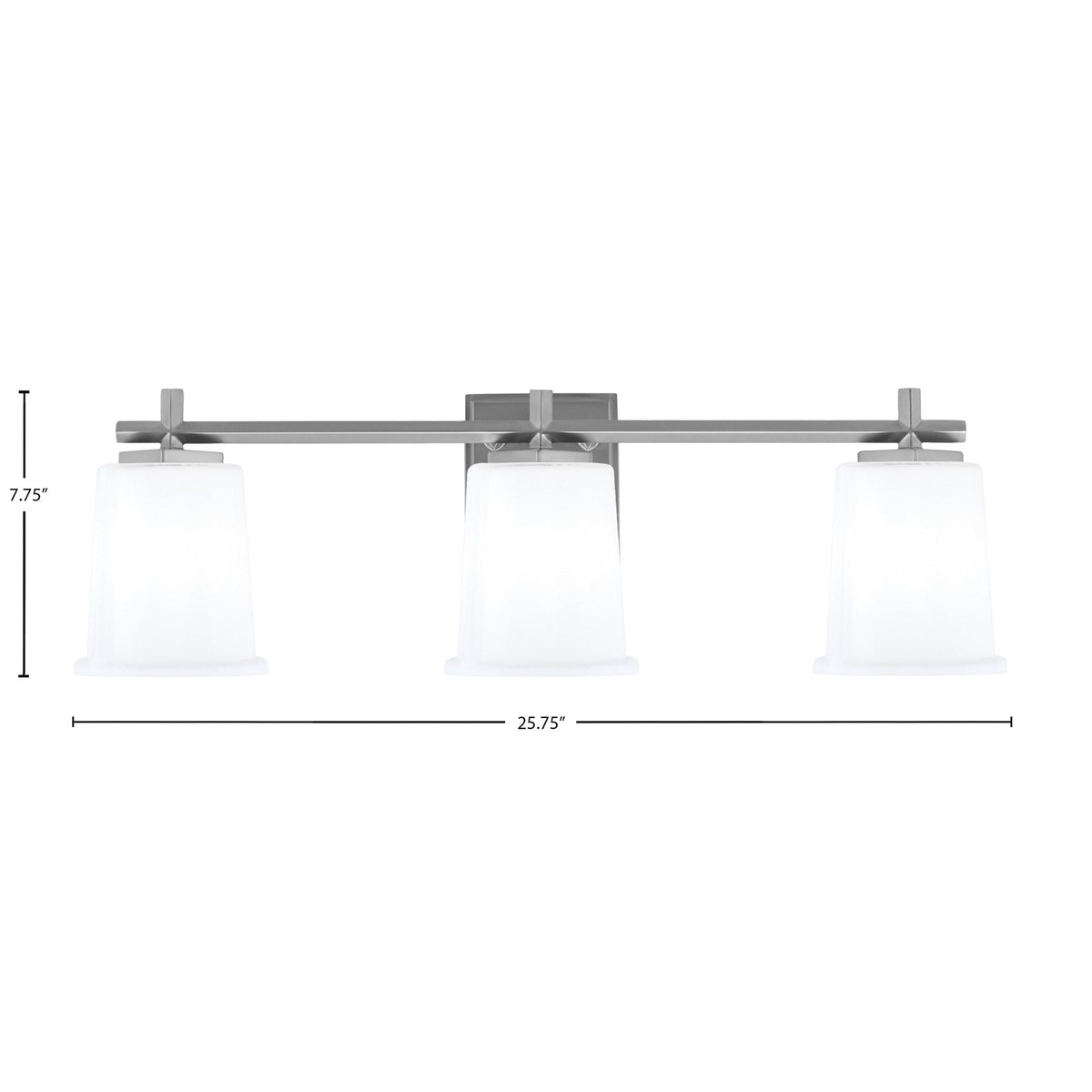 Toltec Franklin 10.25in 3-Light Bath Bar | Modern Graphite and White Opal Glass | Bathroom Vanity & Powder Room | 5.5 x 10.25 in | Model 1213-GP-5031