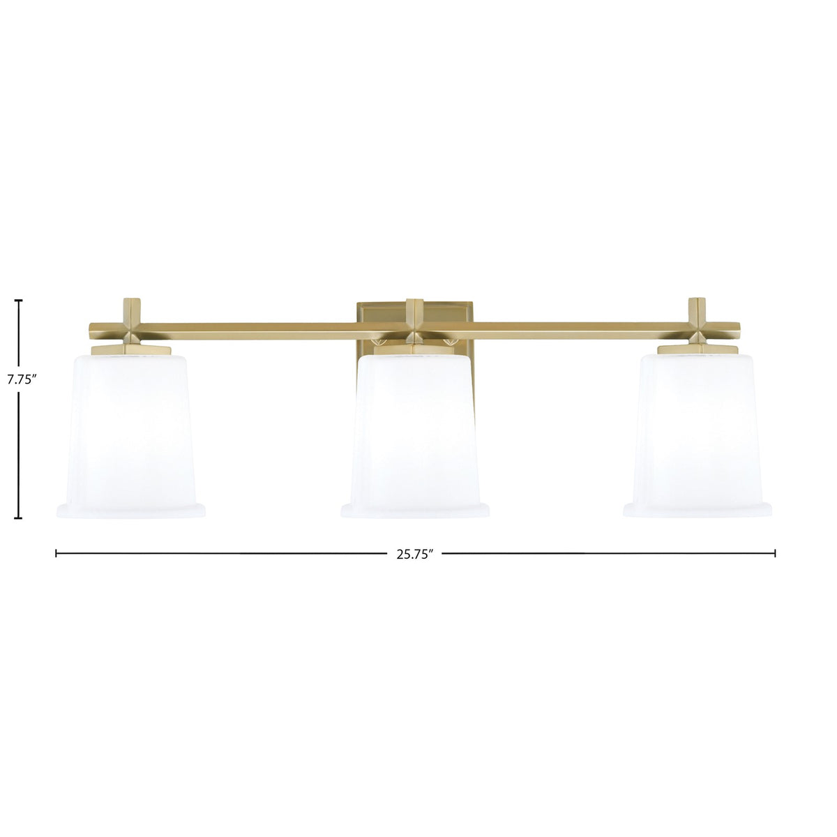 Toltec Franklin 3-Light Bath Bar | New Age Brass and White Opal Glass | Bathroom Vanity Light | 5.5 x 10.25 in | Model 1213-NAB-5031