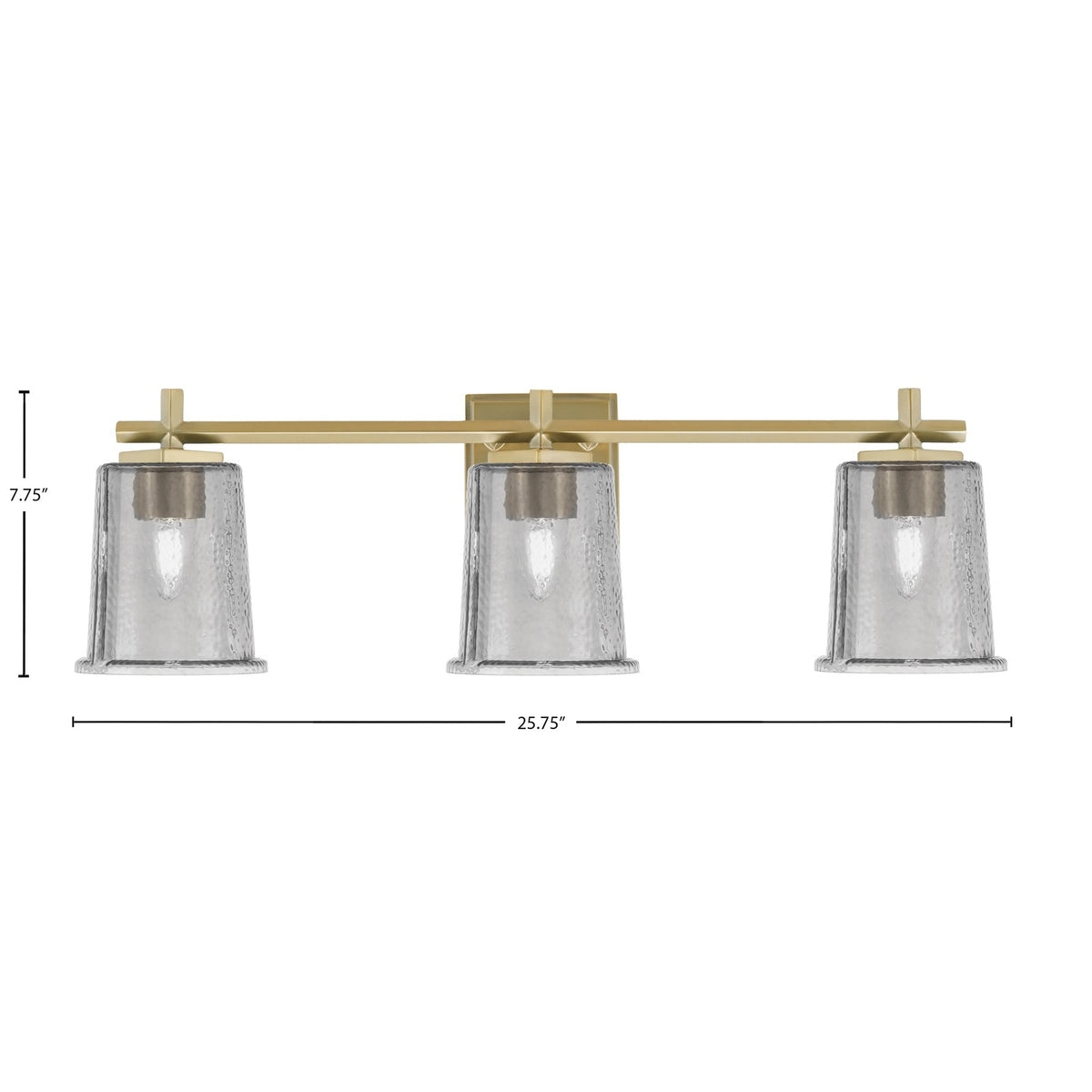 Toltec Franklin 3-Light Bath Bar | New Age Brass and Smoke Bubble Glass | Bathroom Vanity Light | 5.5 x 10.25 in | Model 1213-NAB-5032