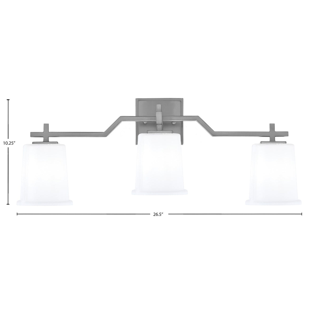 Toltec Corbin 3-Light Bath Bar | Modern Graphite Steel and White Opal Glass | Bathroom Vanity & Powder Room | 5.5 x 10.25 in | Model 2313-GP-5031