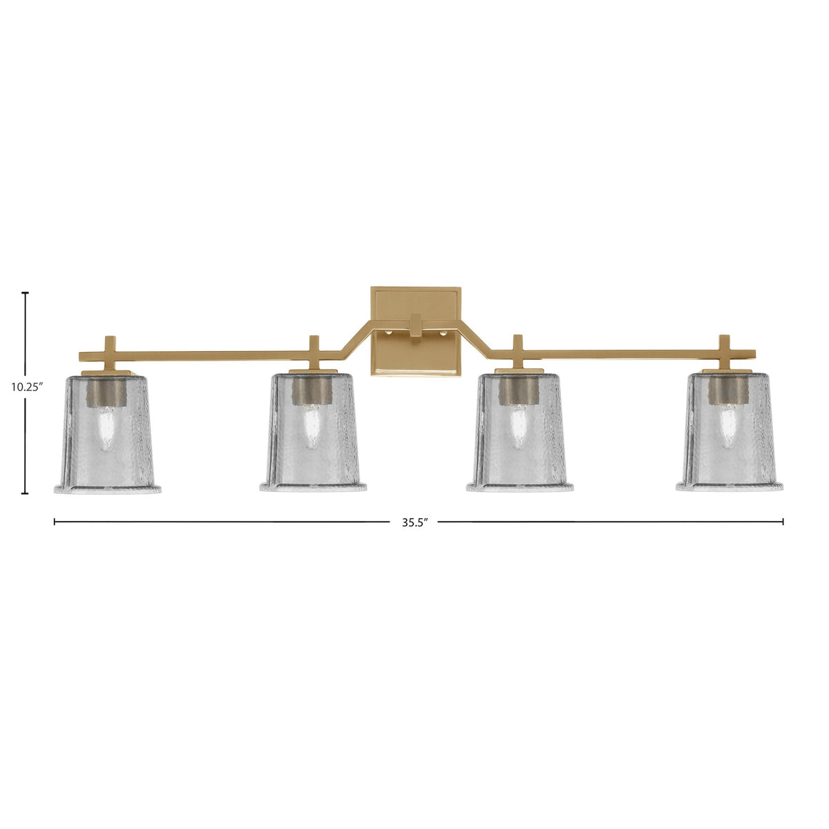 Toltec Corbin 4-Light Bath Bar | New Age Brass and Smoke Bubble Glass | Bathroom & Powder Room Vanity Light | 5.5 x 10.25 in | Model 2314-NAB-5032