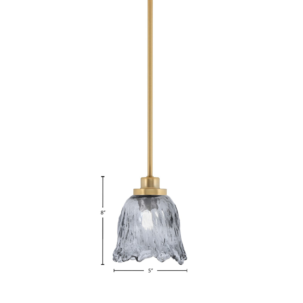 Toltec Odyssey 7in 1-Light Mini Pendant | New Age Brass and Smoke Lava Glass | Kitchen Island & Dining Room | 7 x 7 x 8 in | Model 2601-NAB-4232