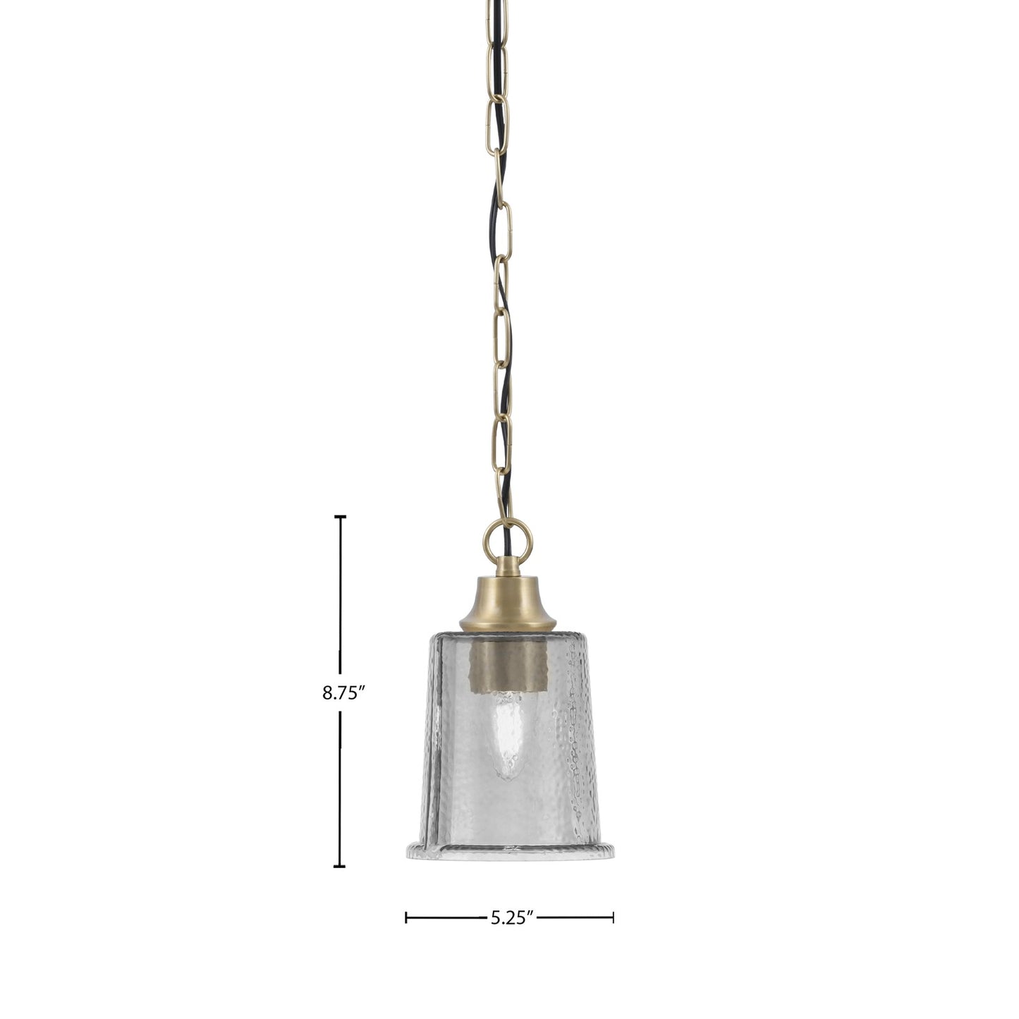 Toltec Chain 5.25in 1-Light Pendant | New Age Brass and Smoke Bubble Glass | Kitchen Island & Dining Room | 5.25 x 5.25 x 8.75 in | Model 31-NAB-5032