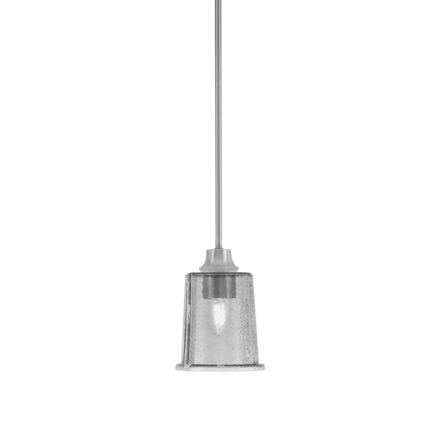 Toltec Stem 5.25in 1-Light Pendant | Graphite Steel and Smoke Bubble Glass | Kitchen Island & Dining Room | 5.25 x 7.75 in | Model 33-GP-5032