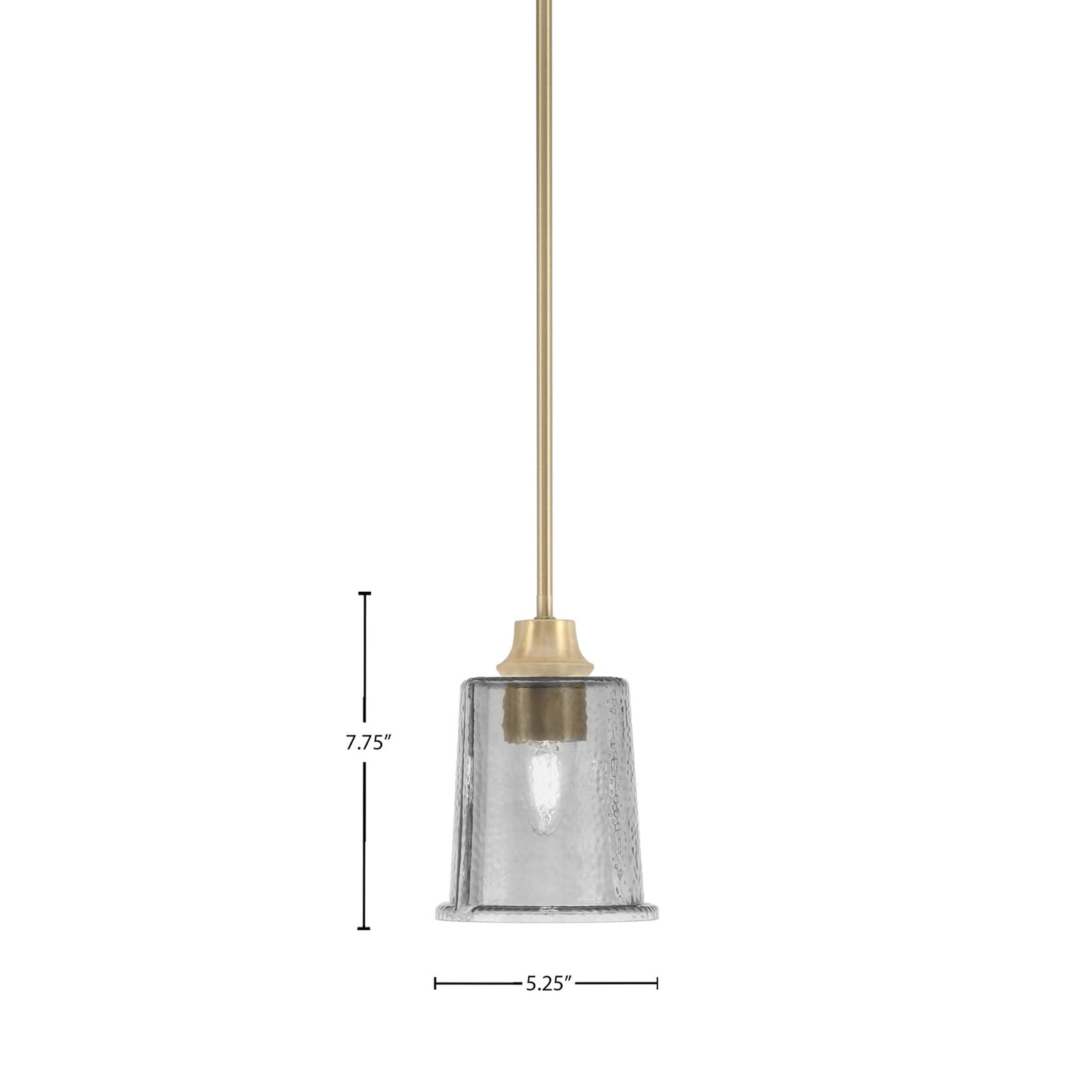 Toltec Stem 5.25in 1-Light Pendant | New Age Brass Steel and Smoke Bubble Glass | Kitchen Island & Dining Room | 5.25 x 7.75 in | Model 33-NAB-5032