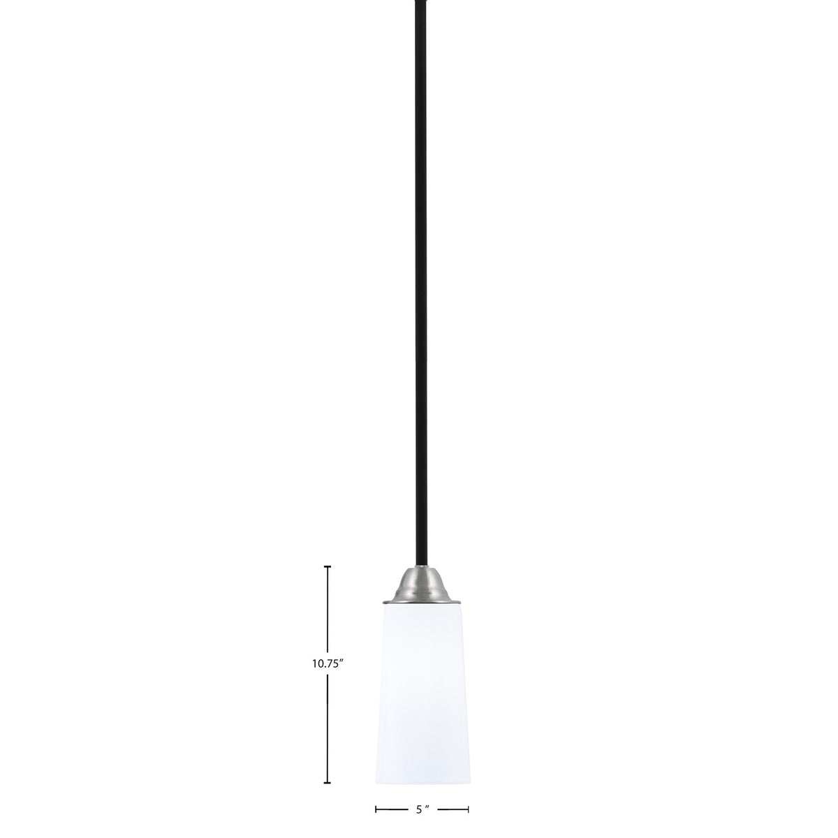 Toltec Paramount 5in 1-Light Mini Pendant | Modern Matte Black and Brushed Nickel White Opal Glass | Kitchen Island & Dining | Model 3401-MBBN-291