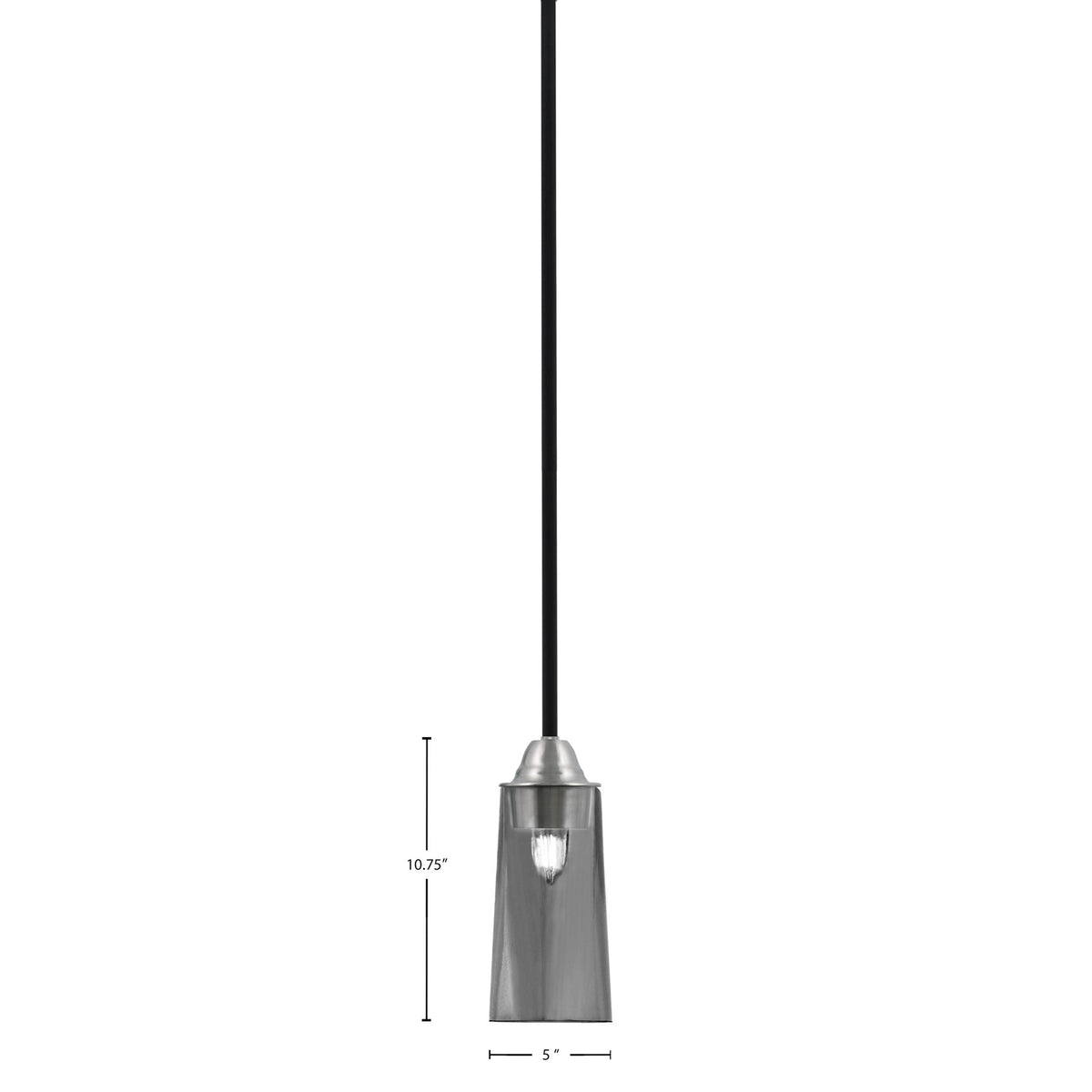 Toltec Paramount 5in 1-Light Mini Pendant | Modern Matte Black and Brushed Nickel Smoke Bubble Glass | Kitchen Island & Dining | Model 3401-MBBN-292