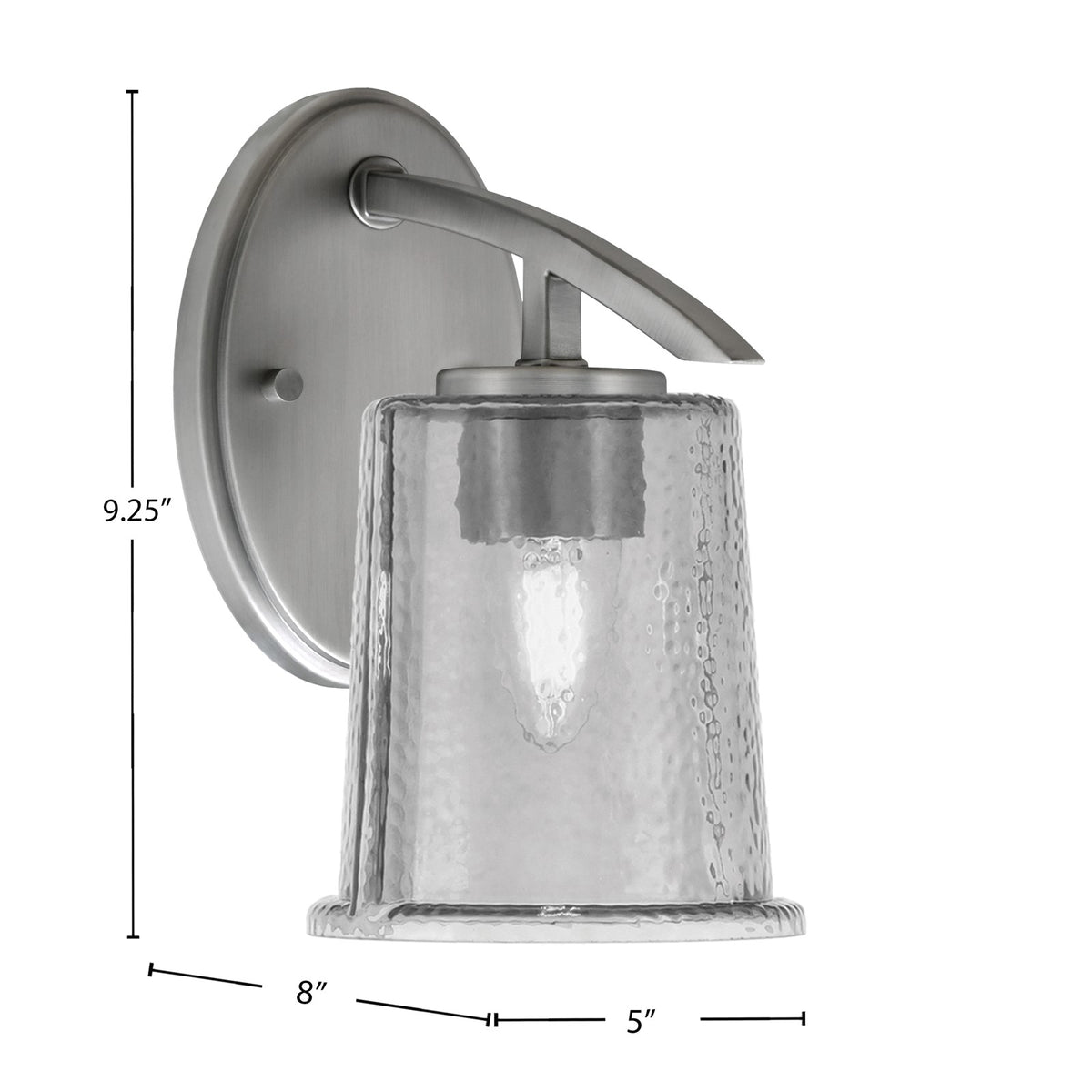 Toltec Kurve 1-Light Downlight Wall Sconce | Modern Graphite and Smoke Bubble Glass | Bathroom & Hallway Accent Light | Model 3720-GP-5032