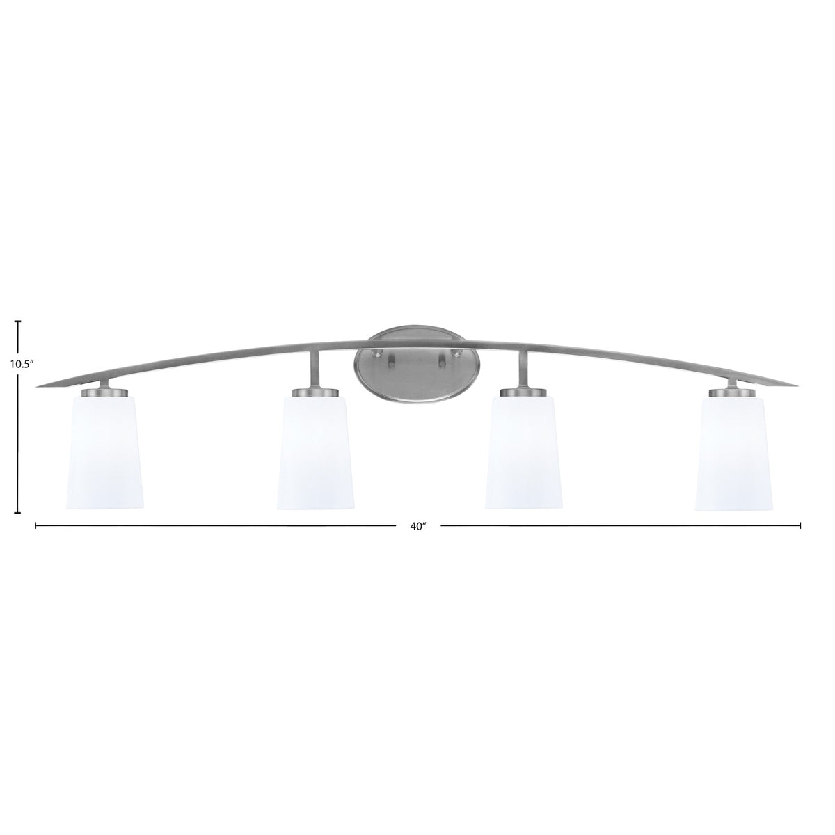 Toltec Kurve 4-Light Bath Bar | Graphite and White Opal Glass | Bathroom & Powder Room Vanity Light | 7.25 x 10.5 in | Model 3724-GP-261