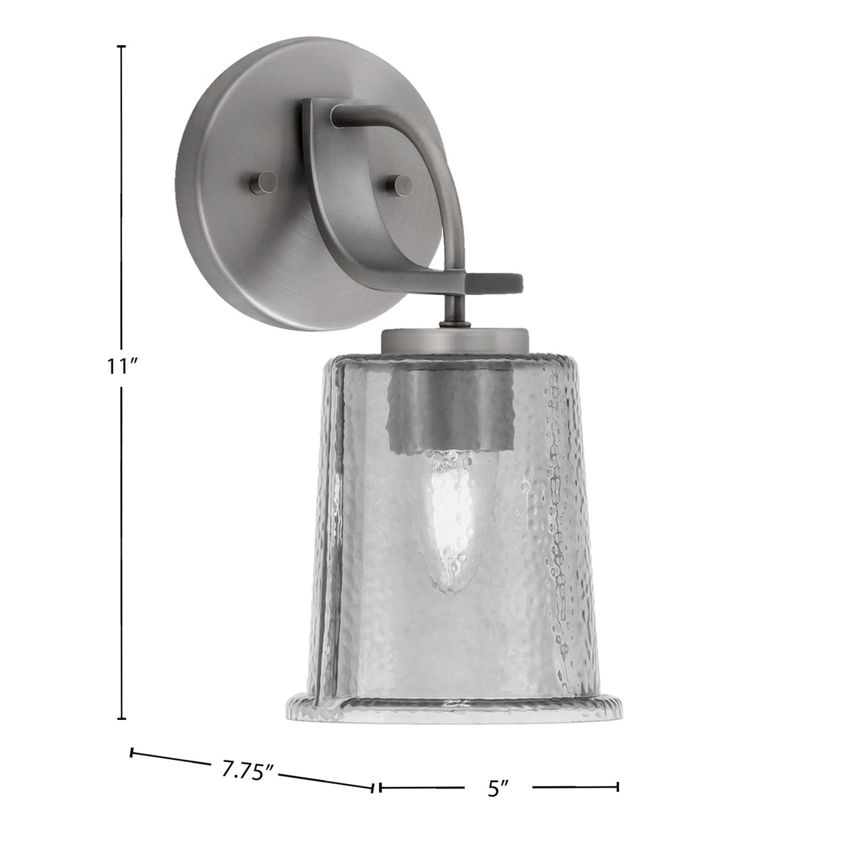 Toltec Cavella 1-Light Wall Sconce | Modern Graphite and Smoke Bubble Glass | Bathroom & Hallway Vanity Light | 5 x 7.75 x 11 in | Model 3911-GP-5032