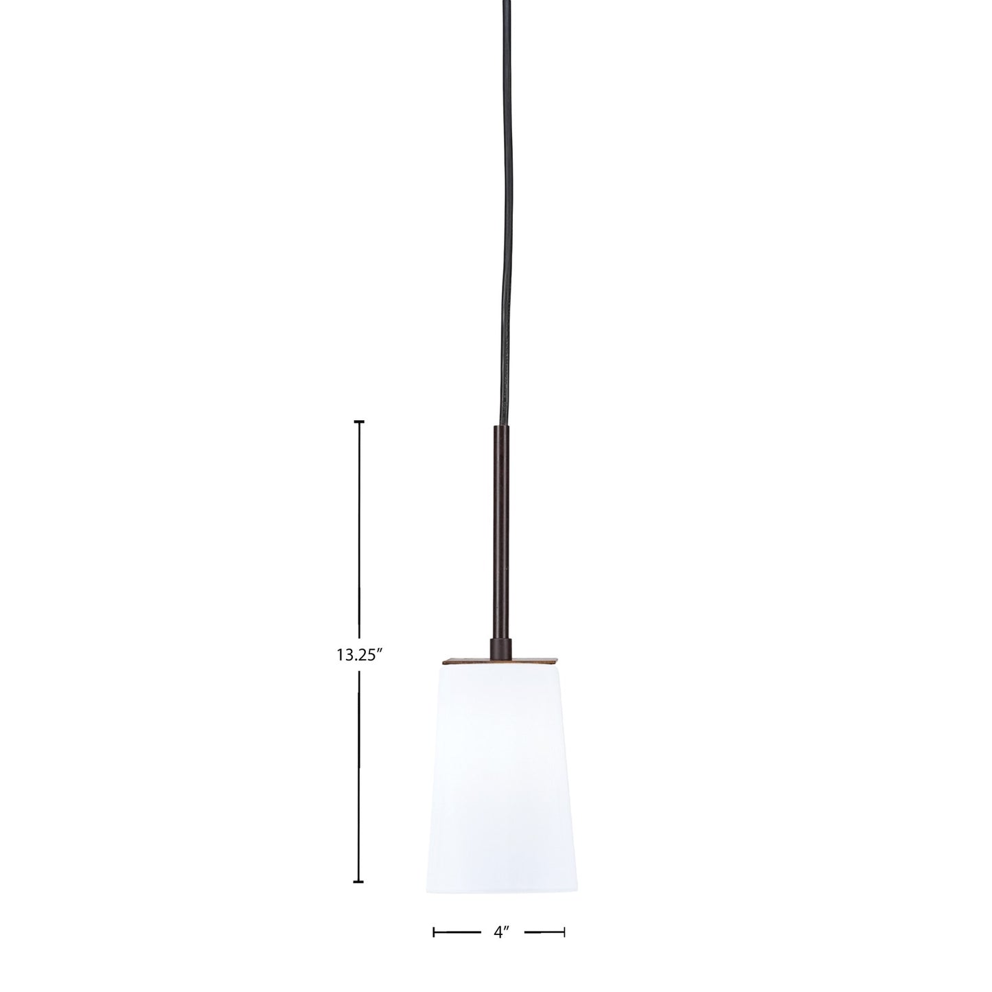 Toltec Apollo 4.5in 1-Light Mini Pendant | Modern Dark Granite Steel and White Opal Glass | Kitchen Island & Dining Room | 4.5 x 13.25 in | Model 572-DG-261