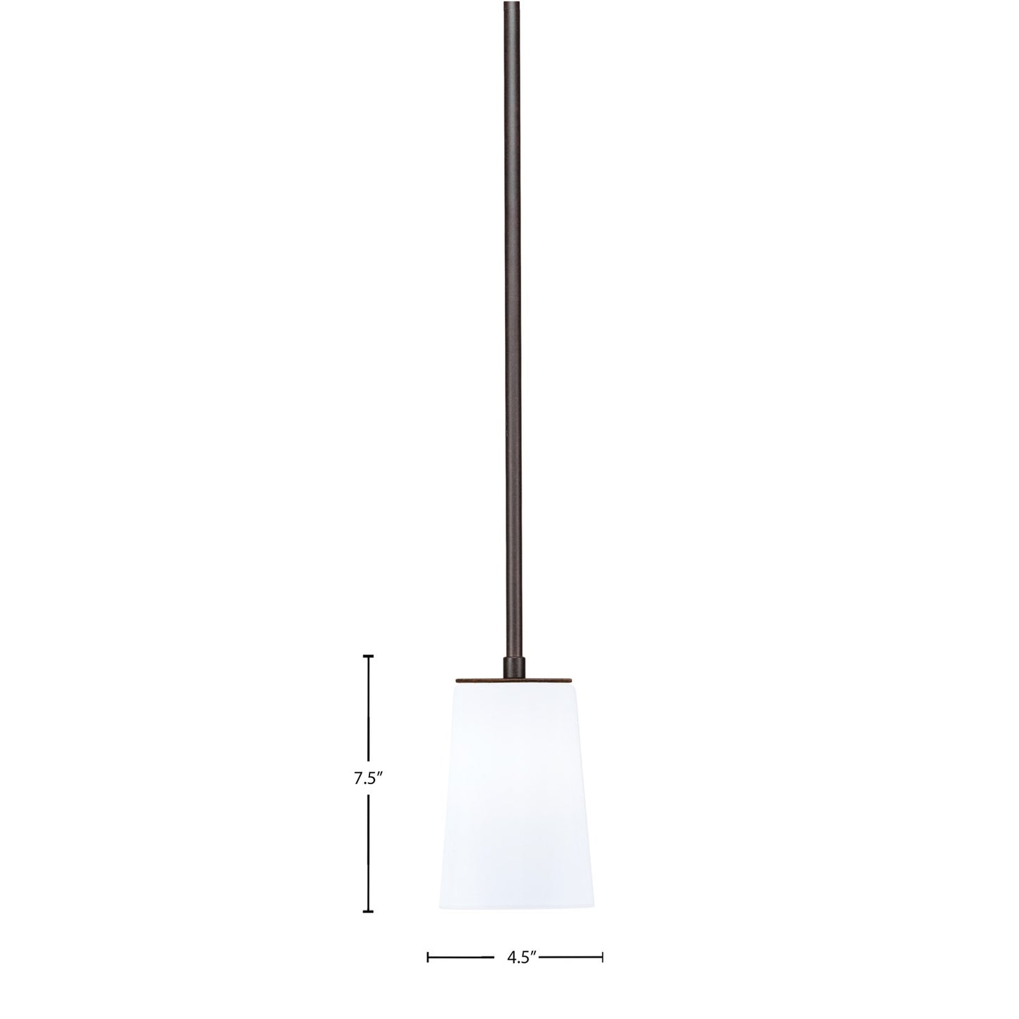 Toltec Apollo 4.5in 1-Light Pendant | Dark Granite Steel and White Opal Glass | Kitchen Island & Counter | 4.5 x 7.5 in | Model 573-DG-261