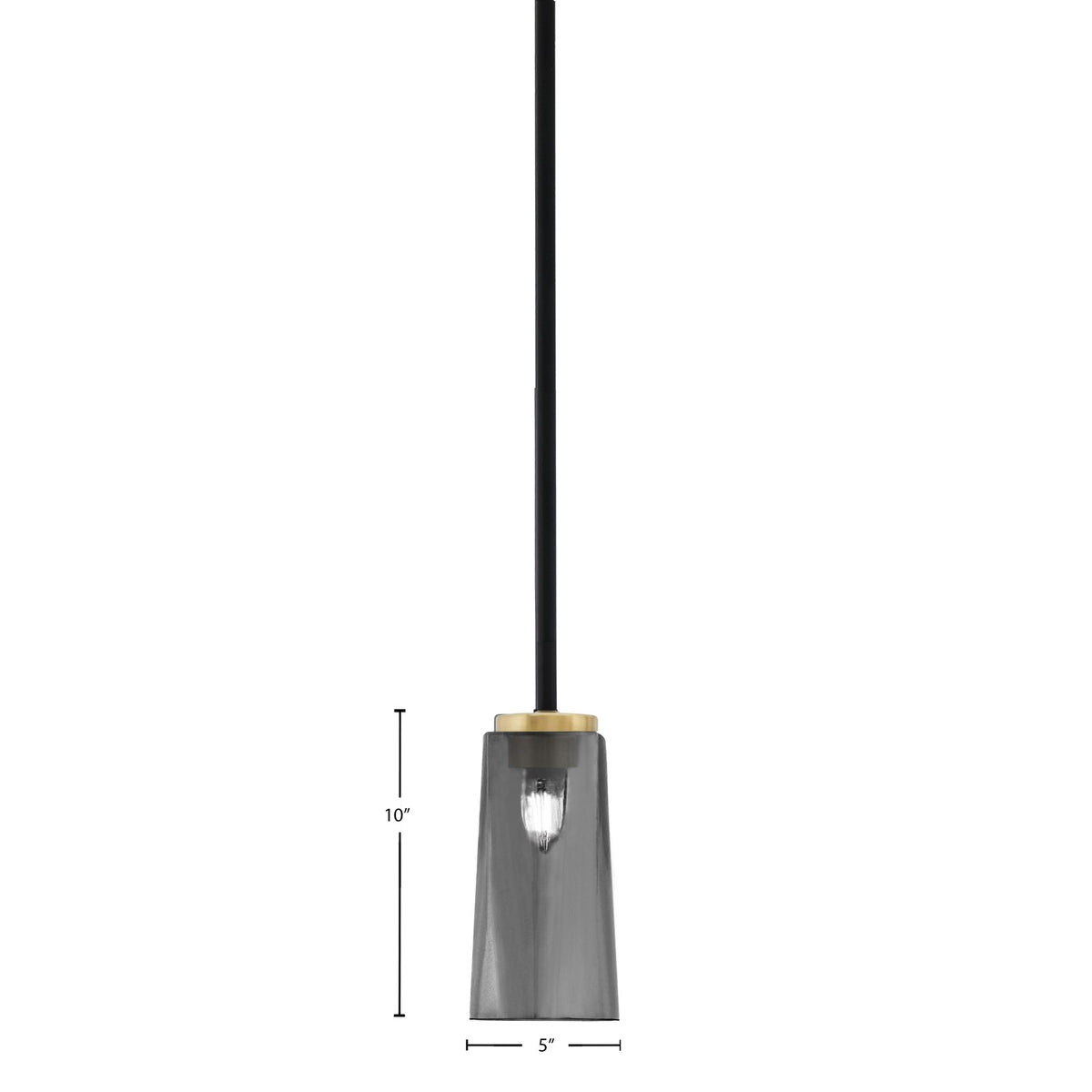 Toltec Sandia 5in 1-Light Mini Pendant | Matte Black and New Age Brass with Smoke Bubble Glass | Kitchen Island & Dining Room | Model 6201-MBNAB-292