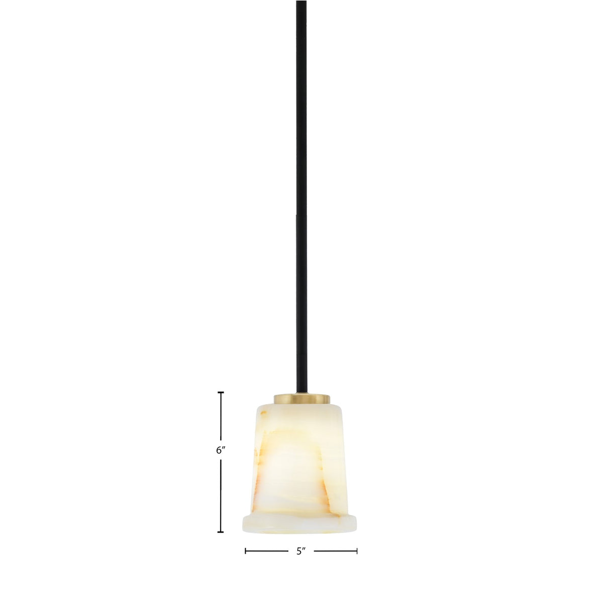 Toltec Sandia 5in 1-Light Mini Pendant | Modern Matte Black and New Age Brass Natural Stone | Kitchen Island & Dining Room | Model 6201-MBNAB-4128