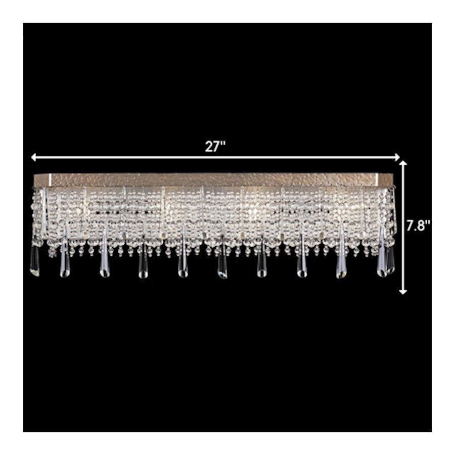 4 Light Bathroom Vanity Light, Transcend Silver