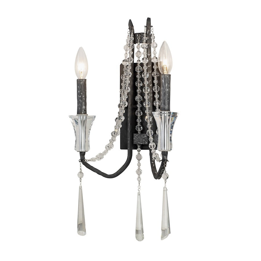2 Light Crystal Wall Sconce
