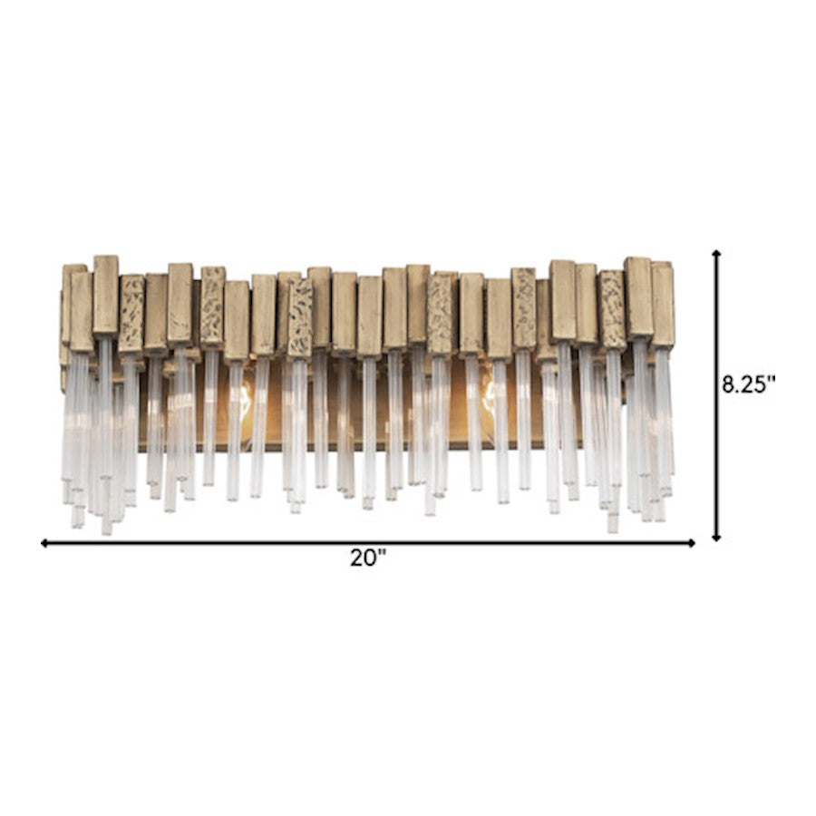 2 Light Bathroom Vanity Light, Havana Gold