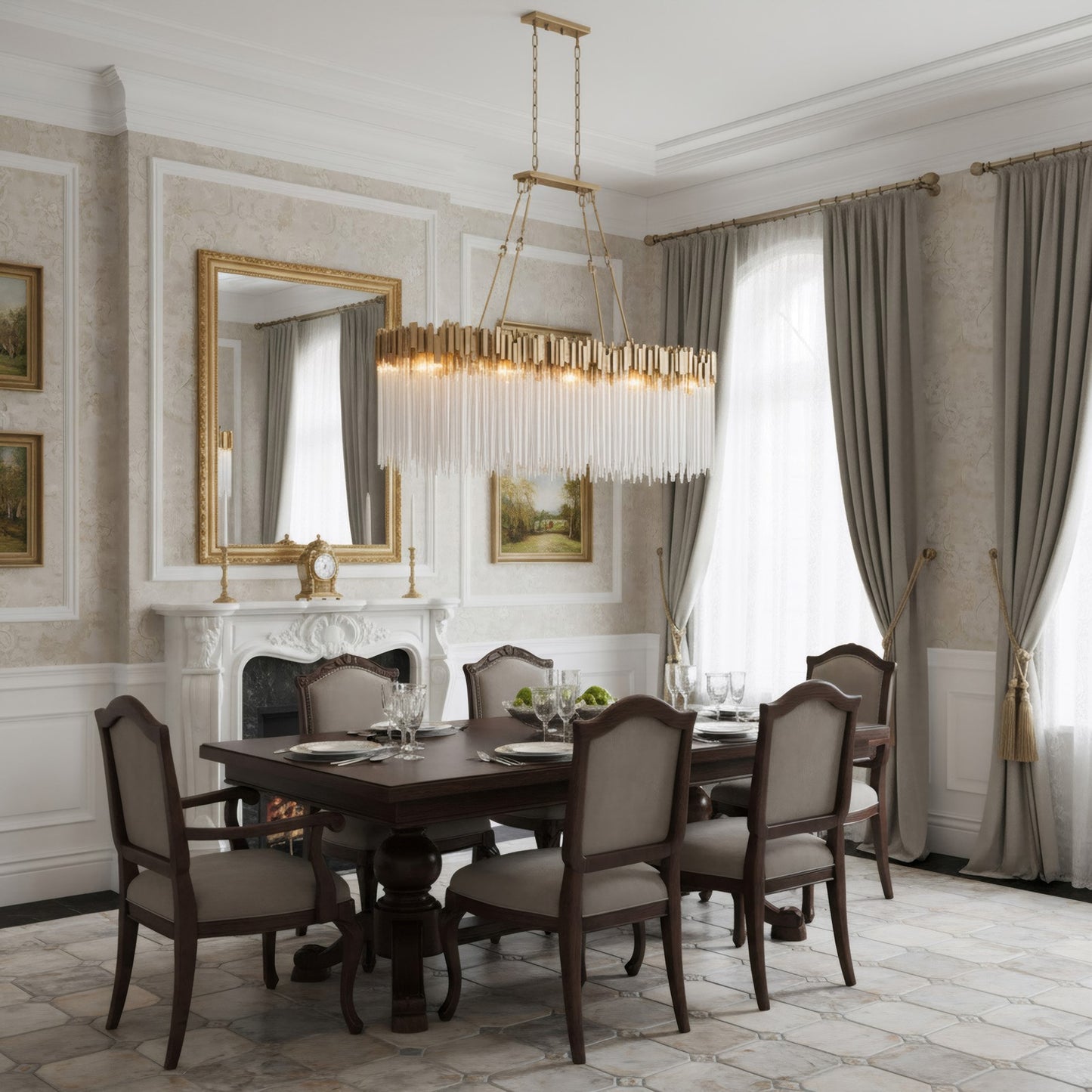Varaluz Matrix 10 Light Pendant, Havana Gold