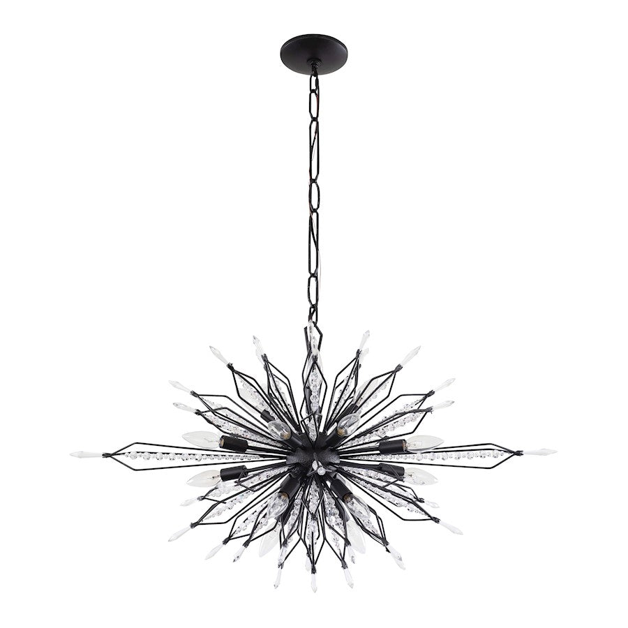 Oval Linear Pendant, Carbon
