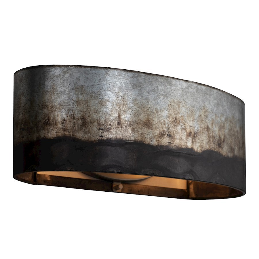2 Light Bathroom Vanity Light, Ombre Galvanized