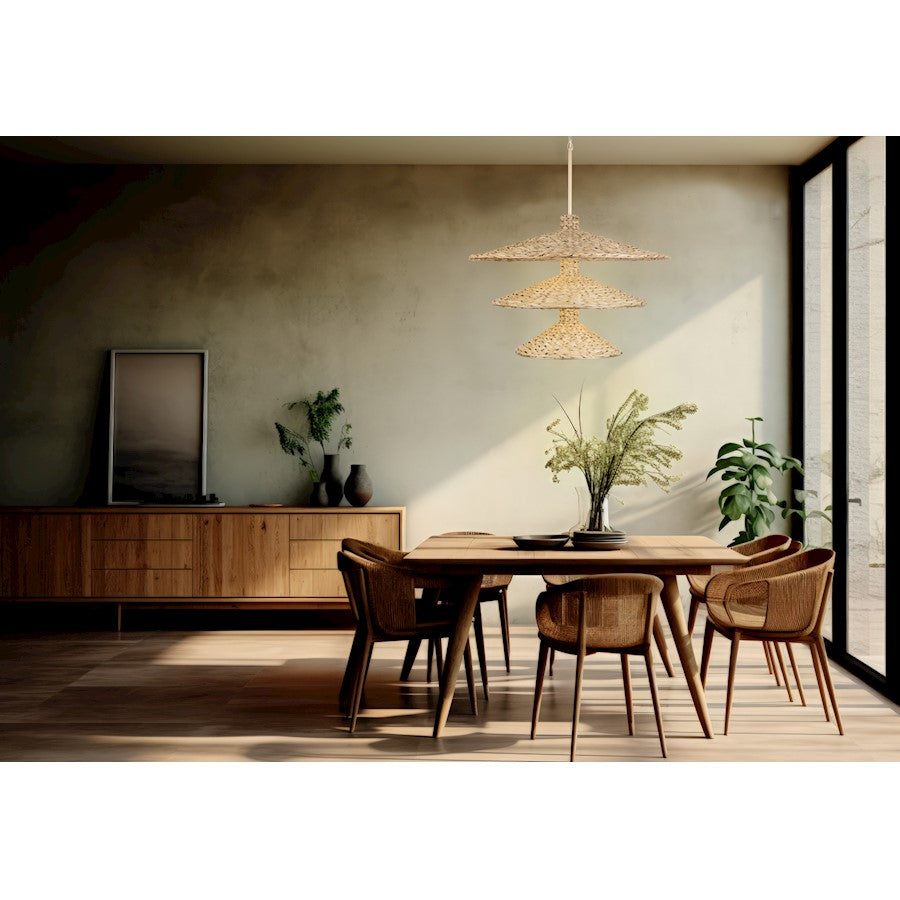15 Light 3-Tier Pendant, Gold