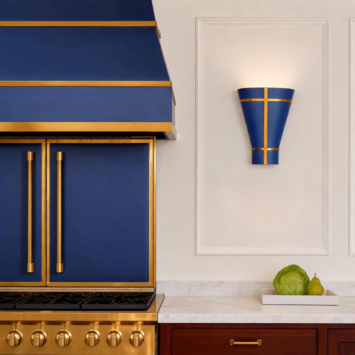 Varaluz Brasserie 1Lt Wall Sconce, French Blue/Heritage Bronze