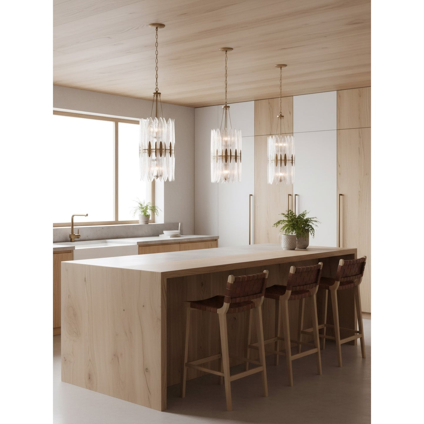Varaluz Aurora 9 Light Pendant, Havana Gold/Clear