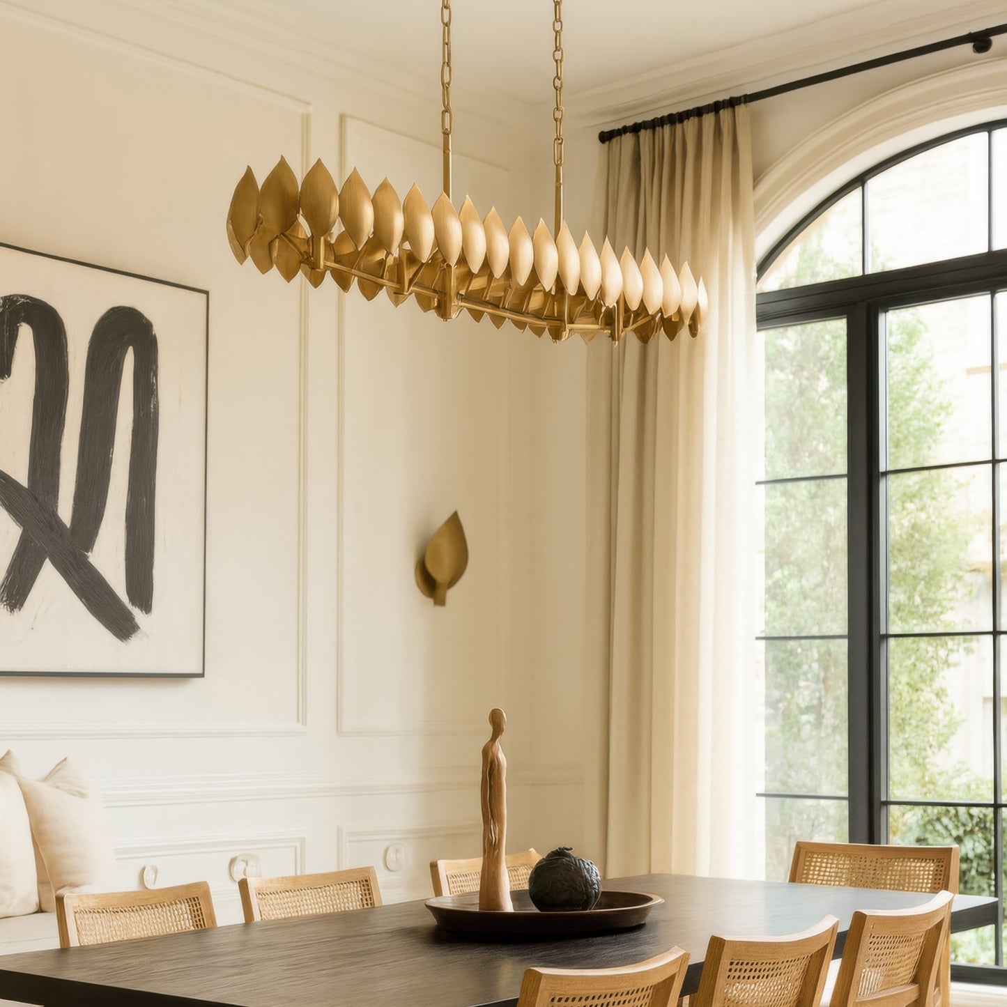 Varaluz Petal Reign 6 Light Pendant, Brass Kisser/Brass Kisser