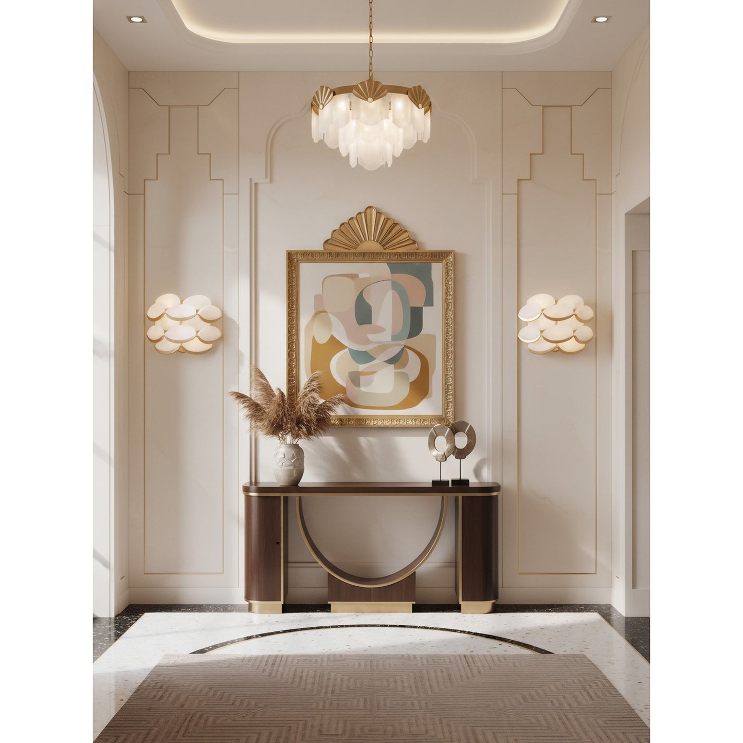 Varaluz High Tide 2 Light Wall Sconce, French Gold/White