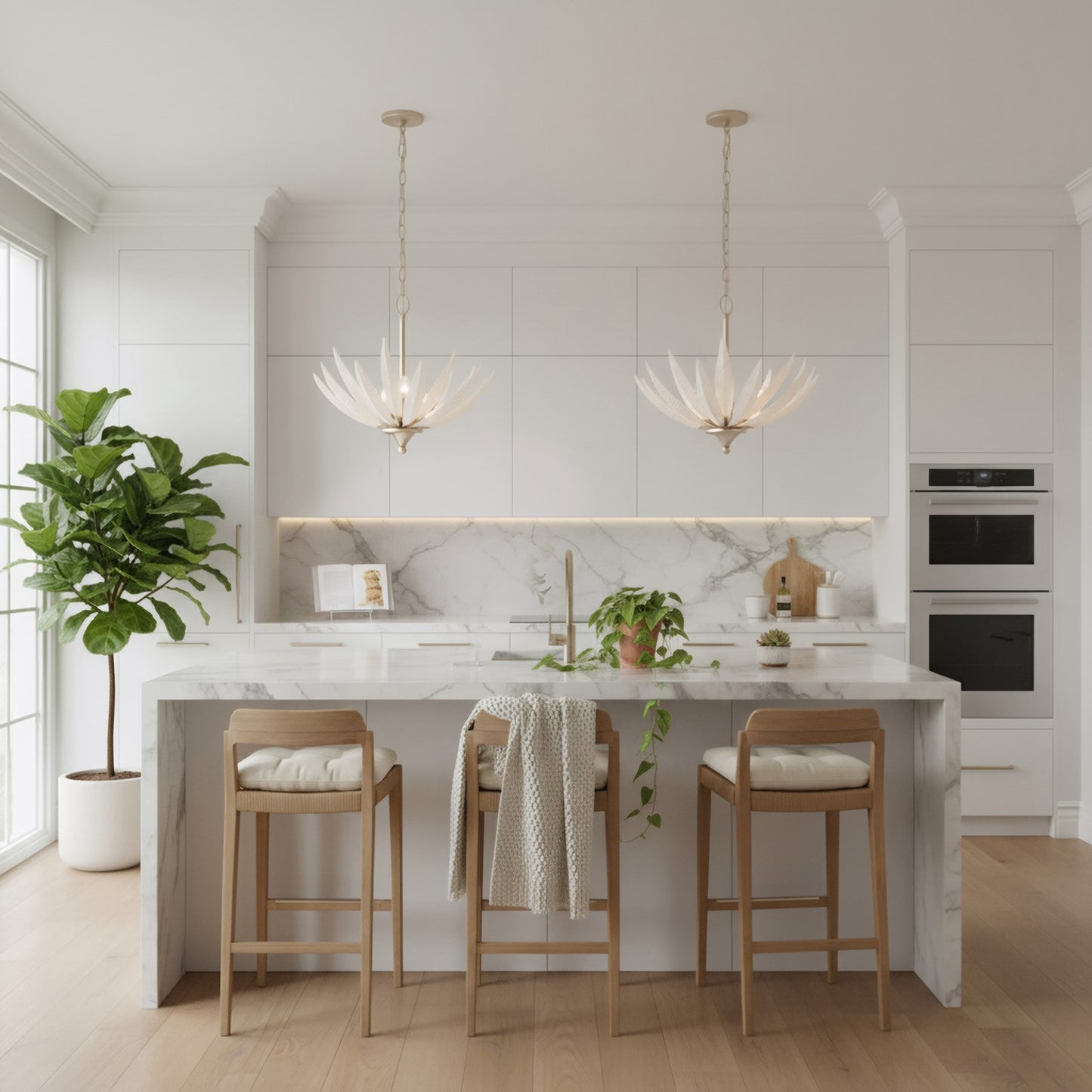 Varaluz Zanara 3 Light Pendant, Gold Dust/White